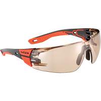 RUSH+ 2.0 M/L Safety Glasses with Black & Red Frame, Copper Lens, Anti-Fog/Anti-Scratch, ANSI Z87+ Action Paper