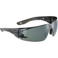 RUSH+ 2.0 M/L Safety Glasses with Black & Grey Frame, Grey/3.0 Lens, Anti-Fog/Anti-Scratch, ANSI Z87+ Action Paper