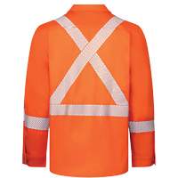 Chemise de travail haute visibilit&eacute; &agrave; bandes segment&eacute;es 7 oz de luxe Avenger, Style 652, Hommes, Petit, Orange Action Paper