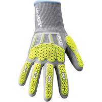 Gants antichocs Helix 3013IMP, 2T-petit/5, Paume en PEHP, Poignet &eacute;lastique Action Paper