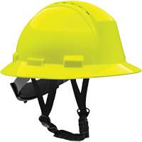 Kilimanjaro Full Brim Safety Helmet with HDPE Shell, Meets CSA Type 2, Ratchet Suspension, Vented Action Paper