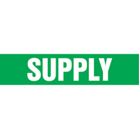 Marqueurs de tuyau "Supply", Autocollant, 4" h x 24" la, Blanc/vert Action Paper