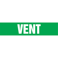 Marqueurs de tuyau "Vent", Autocollant, 4" h x 24" la, Blanc/vert Action Paper