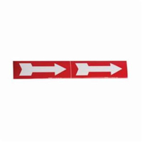 Arrow Pipe Markers, Self-Adhesive, 2-1/4" H x 7" W, White on Red Action Paper