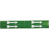 Arrow Pipe Markers, Self-Adhesive, 1-1/8" H x 7" W, White on Green Action Paper