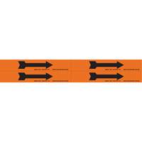Arrow Pipe Markers, Self-Adhesive, 1-1/8" H x 7" W, Black on Orange Action Paper
