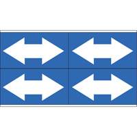 Dual Direction Arrow Pipe Markers, Self-Adhesive, 1-1/8" H x 7" W, White on Blue Action Paper