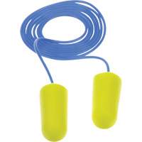 Bouchons d'oreilles n&eacute;on jaune E-A-Rsoft, Vrac - Sac en poly, Avec cordon Action Paper