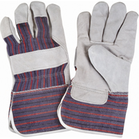 Rugged Fitters Gloves, Large, Split Cowhide Palm, Cotton Inner Lining Action Paper