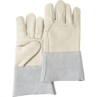 Standard-Duty Work Gloves, Large, Grain Cowhide Palm Action Paper