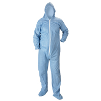Pyrolon&reg; Plus 2 FR Hooded Coveralls With Boots, Small, Blue, FR Treated Fabric Action Paper
