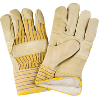 Winter-Lined Patch-Palm Fitters Gloves, Large, Grain Cowhide Palm, Cotton Fleece Inner Lining Action Paper