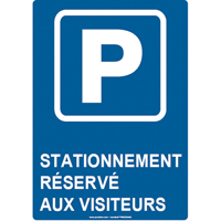 Reserved Parking Sign, 14" x 10", Aluminum, French with Pictogram Action Paper