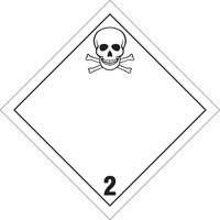 Toxic Gas TDG Placard, Plastic Action Paper