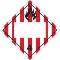 Flammable Solids TDG Placard, Adhesive Vinyl Action Paper