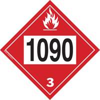 1090 Acetone Flammable Liquid TDG Placard, Plastic Action Paper
