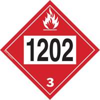1202 Fuel Oil Flammable Liquid TDG Placard, Plastic Action Paper