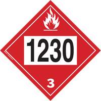 1230 Methanol TDG Placard, Plastic Action Paper