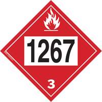 1267 Petroleum Crude Oil Flammable Liquid TDG Placard, Adhesive Vinyl Action Paper