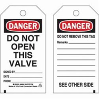 Self-Laminating Safety Tags, Polyester, 3" W x 5-3/4" H, English Action Paper