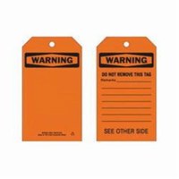 Self-Laminating Safety Tags, Polyester, 4" W x 7" H, English Action Paper