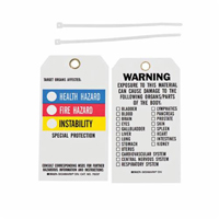 Right-To-Know Tags, Polyester, 3" W x 5-3/4" H, English Action Paper