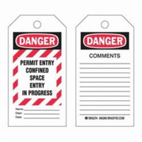&eacute;tiquettes Confined Space, Polyester, 3" la x 5-3/4" h, Anglais Action Paper