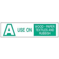 Étiquettes «A Use on Wood Paper Textiles and Rubbish», 6" lo x 1-1/2" la, Vert sur blanc SY238 | Action Paper