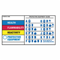 Protective Equipment Labels, Polyester, Sheet, 5" L x 3" W Action Paper