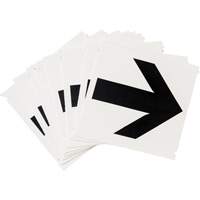 Quick-Align&reg; Individual Gothic Number and Letter Labels, Arrow Symbol, 4" H, Black Action Paper