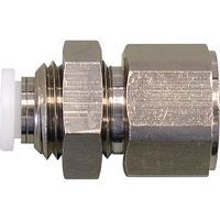 Topfit Female Threaded Bulkhead Connector Fitter, 1/4" Dia, Polymer Action Paper