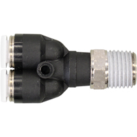 Topfit Male Threaded Y-Connector Fitting, 1/4" Dia, Polymer Action Paper