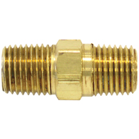 Male Hex Nipple, Brass Action Paper