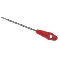 File with Red Handle, 8" L, Round, Bastard Cut Action Paper