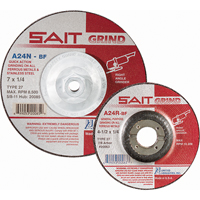 A24N Fast Grinding Wheel, 6" x 1/4", 7/8" Arbor, Aluminum Oxide, Type 27 Action Paper