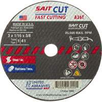 Cut-Off Wheel (A36T), 13" x 1/16", 3/8" Arbor, Type 27, Aluminum Oxide, 25000 RPM Action Paper