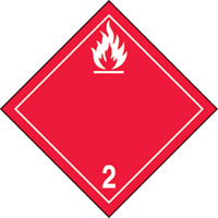 TDG Shipping Labels, Class 2.1, Flammable Gases, Paper Action Paper