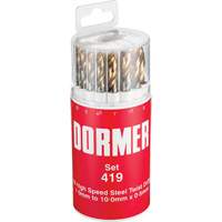 Jobber Drill Bit Set, 19 Pieces, High Speed Steel Action Paper