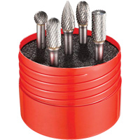 Double Cut Rotary Burr Set, 5 Pieces Action Paper