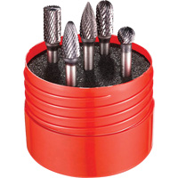 Double Cut Rotary Burr Set, 5 Pieces Action Paper