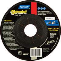 Gemini&reg; Flexible Mini Disc Depressed Centre Wheel, 4-1/2" x 1/8", 7/8" Arbor, Aluminum Oxide, Type 27 Action Paper