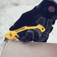 Self-Retracting Utility Knife, Steel, Cushion Handle Action Paper