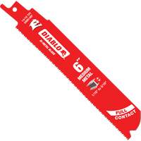 Medium Metal Reciprocating Saw Blade, Bi-Metal, 14-18 TPI, 6" L x 1" W Action Paper