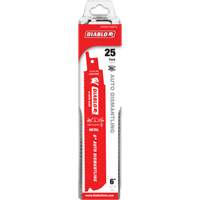 Reciprocating Blade for Auto Dismantling, Bi-Metal, 14-18 TPI, 6" L x 1" W Action Paper