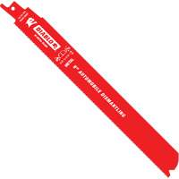Reciprocating Blade for Auto Dismantling, Bi-Metal, 10-14 TPI, 9" L x 1" W Action Paper