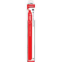 Reciprocating Blade for Auto Dismantling, Bi-Metal, 10-14 TPI, 12" L x 1" W Action Paper