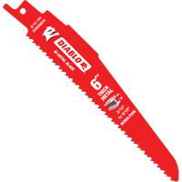 Reciprocating Blade for Thick Metal/Demolition, Bi-Metal, 8-10 TPI, 6" L Action Paper