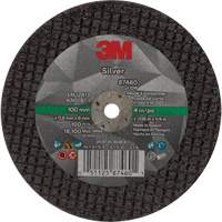 Silver Cut-Off Wheel, 4" x 0.04", 1/4"-28 Arbor, Type 1, Ceramic, 19100 RPM Action Paper