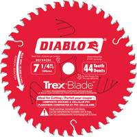 Trex&reg; Blade Cutting Saw Blade, 7-1/4", 44 Teeth, Plastic/Composite Decking Use Action Paper