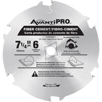 AvantiPro Cutting Saw Blade, 7-1/4", 6 Teeth, Fibre Cement Use Action Paper